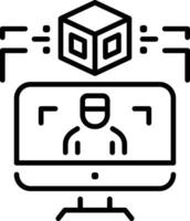 A line style icon depicting object scanning process vector