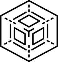 Additive printed cube, line style icon vector