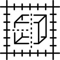 Line style icon of an additive printing grid vector