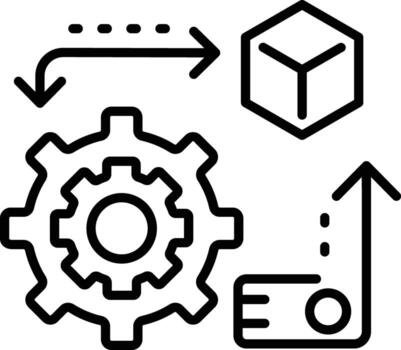 Linear icon depicting rapid prototyping process vector