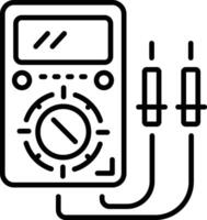 Multimeter tool, linear style icon vector