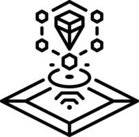 Render view of an additive model, line style icon vector