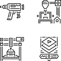 Bundle of 3D Technology Linear Icons vector