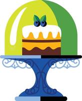 Flat style illustration of a birthday cake stand vector