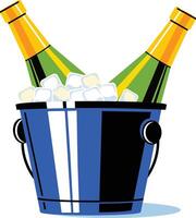 Wine bucket illustration in flat style vector