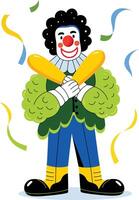 Happy clown character, flat style illustration vector