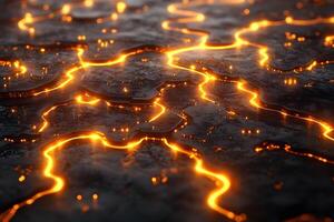 Glowing Abstract Lava Pattern for Futuristic Design and Technology Themes photo
