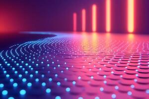 Futuristic Neon Light Pattern with Vibrant Gradient for Abstract Background Design photo