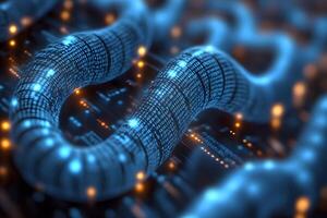 Futuristic Digital Wormhole Pathways with Data Stream for Tech Design photo