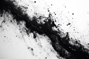 Abstract Black Ink Splash on White Background for Artistic Design photo
