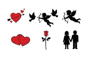 Minimalistic Valentine's Day Heart Symbols vector