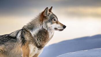 A wolf is standing photo