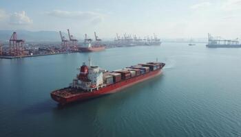cargo ship in port photo