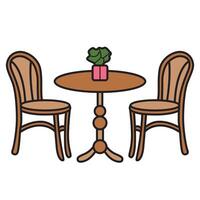 Cafe Table with Cozy and Inviting Details vector