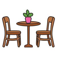 Hand Drawing of Cafe Table with Cozy and Inviting DetailsHand Drawing of Cafe Table with Cozy and Inviting Details vector