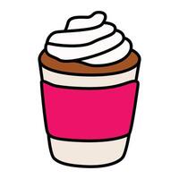 Paper Cup of Coffee with Cream and Inviting Details vector