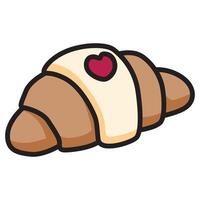 Hand Drawing of Croissant with Flaky and Elegant Details vector