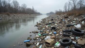 Environmental river pollution photo