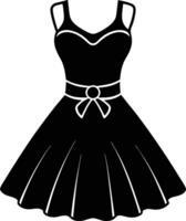 Elegant Sundress Silhouette Illustration for Design Projects vector