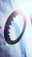 Mysterious spaceship orbiting Earth in a breathtaking cosmic setting video