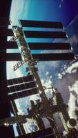 International Space Station orbiting Earth during daylight hours from above video