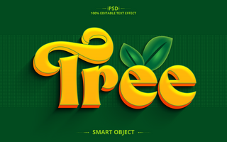 Tree 3D Creative Editable Text Effect Design psd