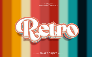 Retro Editable Text Effect Design psd