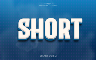 Short 3D Editable Text Effect Design psd