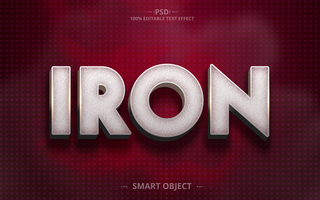 Iron 3d typography Editable Text Effect Design psd