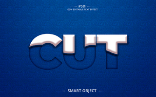 Cut 3d Editable Text Effect Design psd