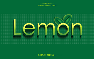 Lemon Editable Text Effect Design psd