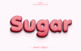 Sugar 3d Editable Text Effect Design psd