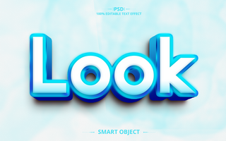 Look 3D text style font effect design psd