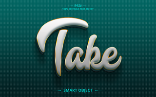 Take 3D Editable Text Effect Design psd