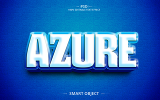 Azure 3d Creative best text effect design psd