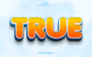 True 3D Creative Editable Text Effect Design psd