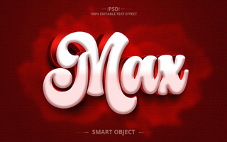 Max 3D Editable Text Effect Design psd