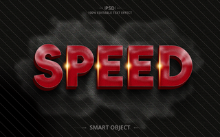 Speed 3D Editable Text Effect Design psd
