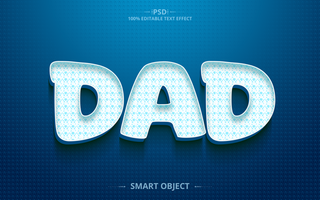 Dad 3D creative Editable Text Effect Design psd