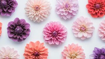 A close-up of vibrant flowers in shades of pastel pink and purple macrophotography photo