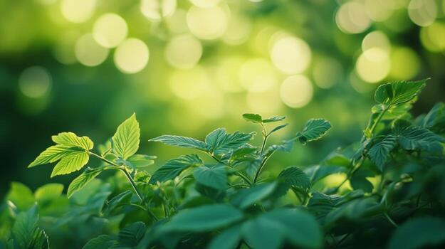 frambuesa arbusto con verde follaje en primer plano foto