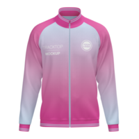 turtleneck track top raglan sleeve jacket with zipper mockup front view psd