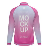 back view turtleneck track top raglan sleeve jacket with zipper mockup psd