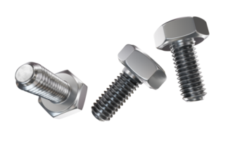three screws isolated on a transparent background png