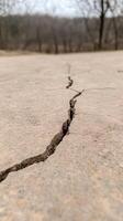 Cracked Earth in Close-Up During Drought Season Highlighting Environmental Impact and Climate Change Issues photo