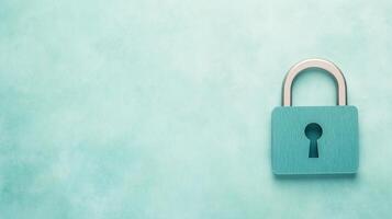 Secure Your Digital World Emphasizing the Importance of Endpoint Security in Modern Cyber Defense with a Teal Lock Symbolizing Protection and Safety in Technology and Data Privacy photo