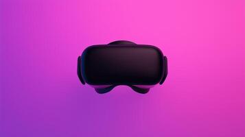 Virtual Reality Goggles Against a Modern Minimalist Gradient Background Highlighting Futuristic Technology and Immersive Entertainment Experiences in Vibrant Pink and Purple Tones photo