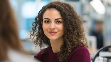 Confident Female Scientist in Laboratory Setting Embracing STEM Innovation and Diversity in Modern Research Atmosphere photo