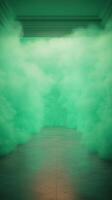 Enchanted Underwater Grand Hotel Lobby with Mysterious Green Mist and Atlantean Ambience for Fantasy Design and Imaginative Concepts in Stock Photography photo