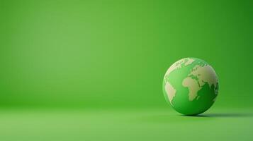 Stylized Spinning Globe on Green Background with Textured Surface for Environmental Themes and Design Projects photo
